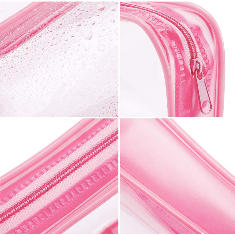 Waterproof Transparent PVC Zipper Pouch Stationery Pen Case Plastic Clear Pencil Bags