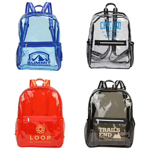 New Trend Good Quality Vinyl Plastic TPU Beach Bag Unisex TPU Clear College Backpack