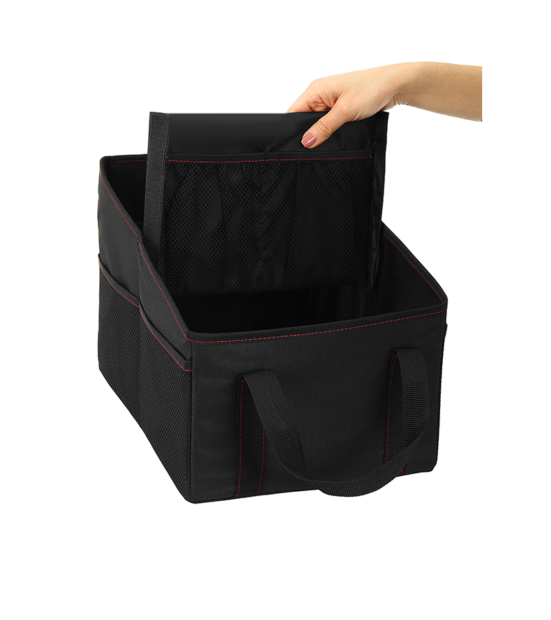 Car Trunk Storage Box Collapsible Organizer with 3 Compartments Home Car Seat Organizer