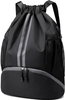 Water-Resistant Drawstring Backpack Gym Bag with Shoes Compartment