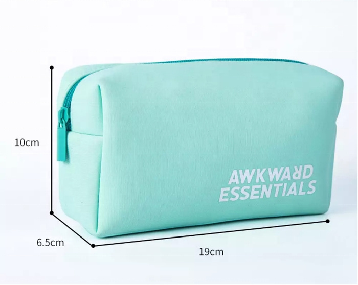 OEM Neoprene Make Up Pouch Cosmetic Pouch Case Make Up Bag with Zipper Custom Waterproof Travel Toiletry Bag