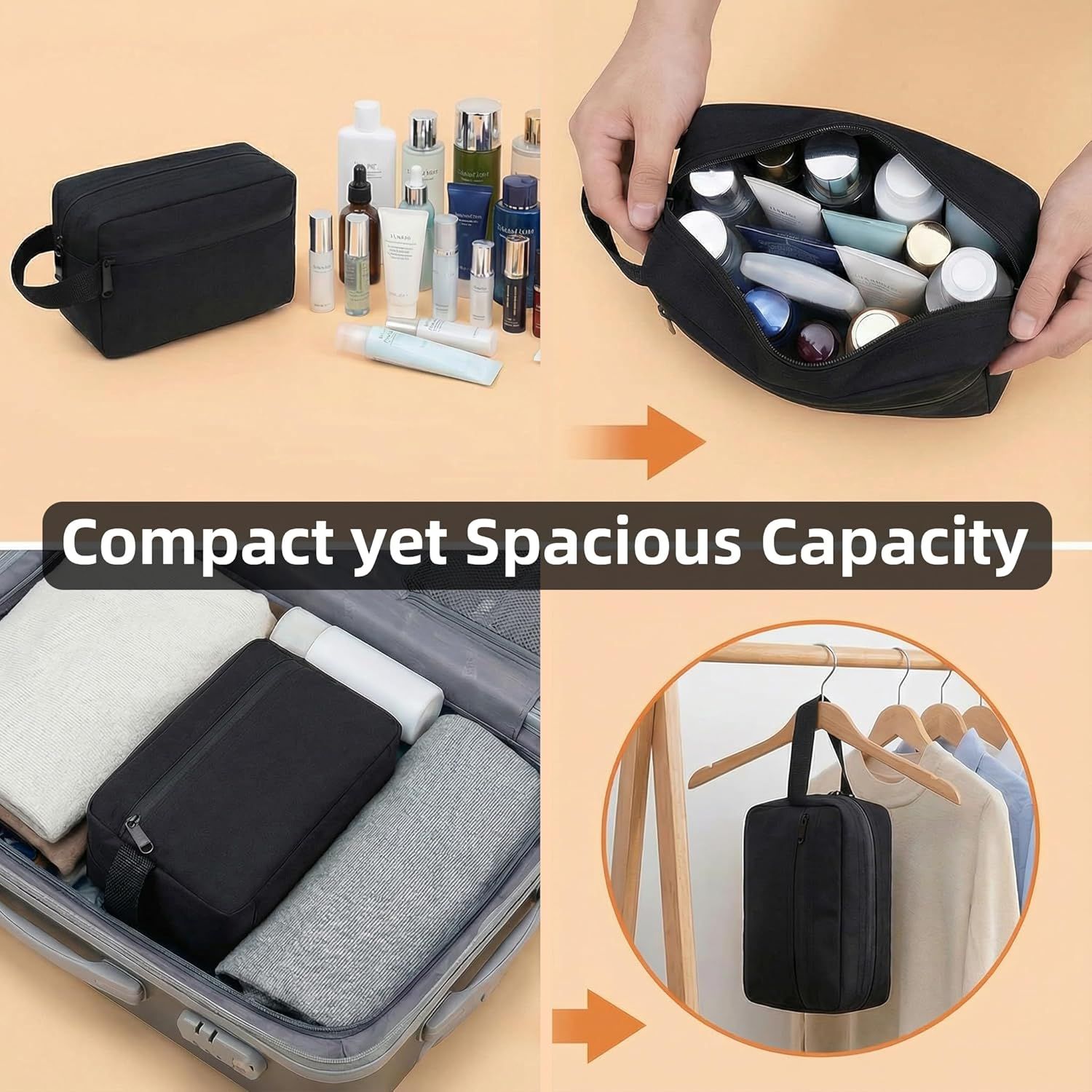 Custom Toiletry Pouch Travel Polyesterfabric Makeup Bag Women's Portable Toiletry Bag