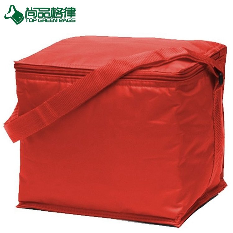 Small Nylon Cooler Bag Custom 6 Can Ice Pack Cooler Bag with Front Pock(TP-CB481)