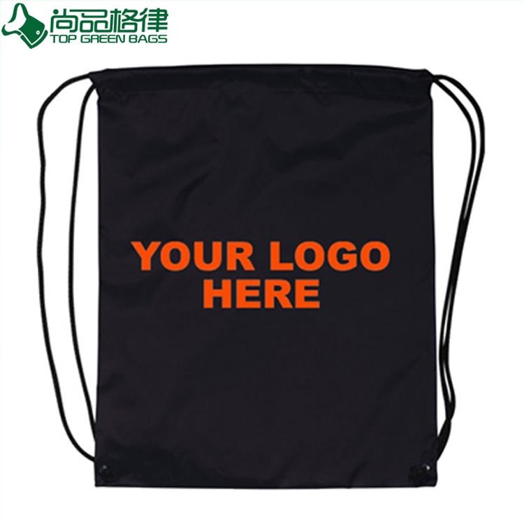Wholesale Black Cotton Drawstring Backpack Bag (TP-dB060)