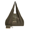 New Women Foldable Keychain Tote Bag Expandable Leather Mini Bags with Key Ring