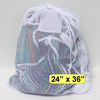 Yellow Blue Mesh Net Draw String Laundry Bag