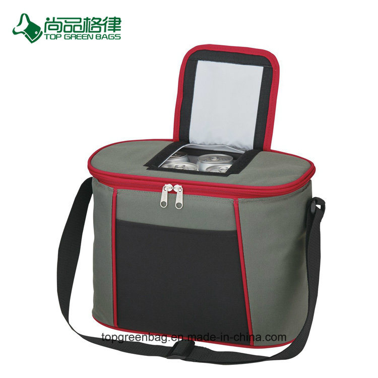 High Quality Polyester Front Pocket Top Compartment Zippered Cooler Bag