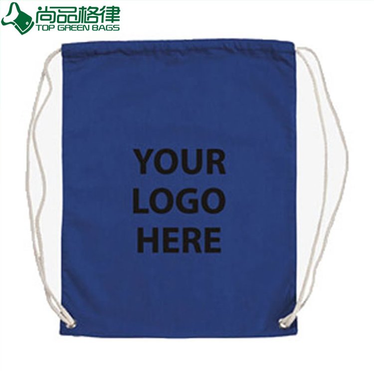 Wholesale Black Cotton Drawstring Backpack Bag (TP-dB060)